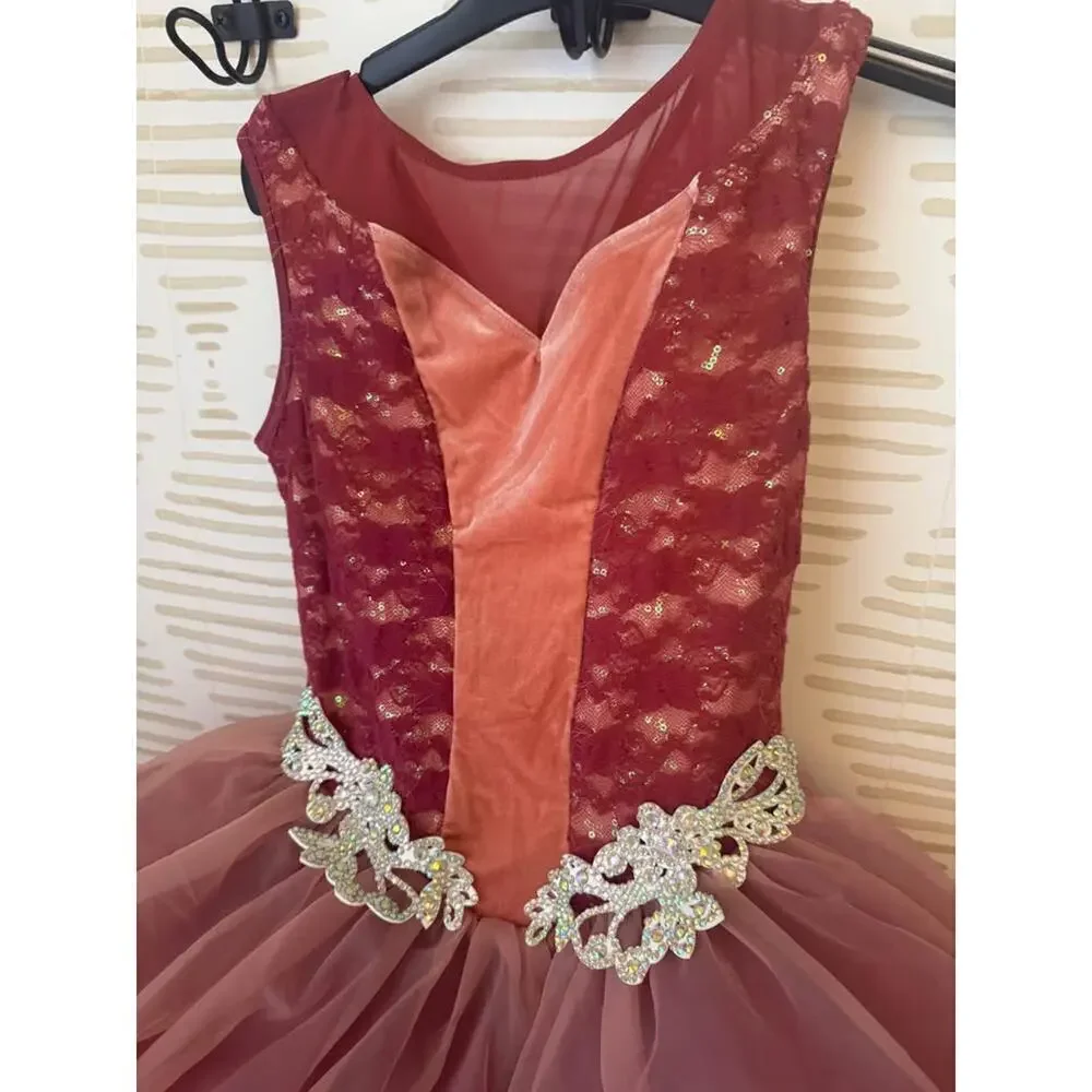 Weissman Looking Back Childrens Large 12-14 Tulle Skirt Dance Costume